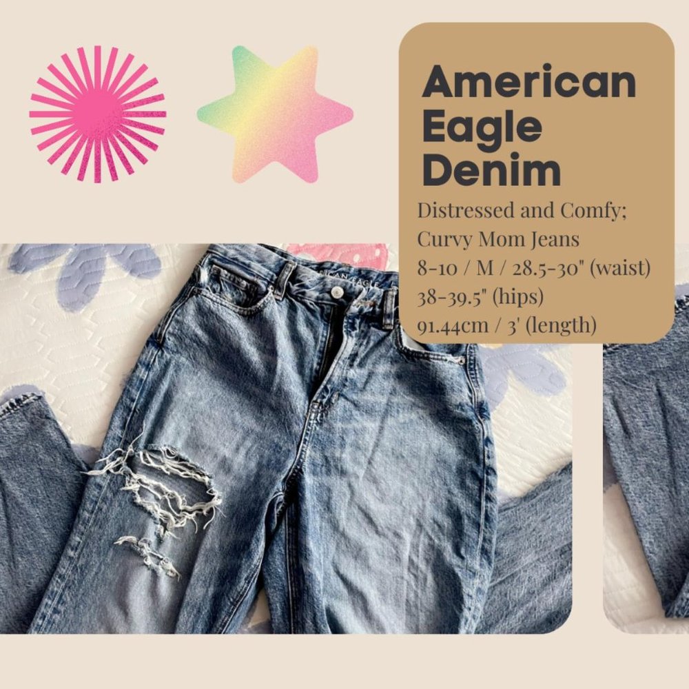 American Eagle Outfitters Women's Blue and Navy Jeans